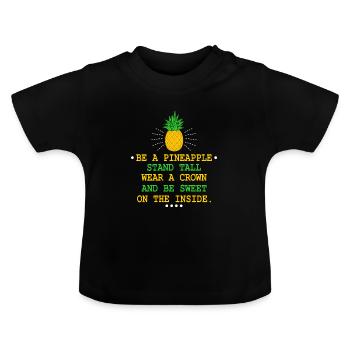 ananas - T-shirt bio col rond Bébé - noir - Devant