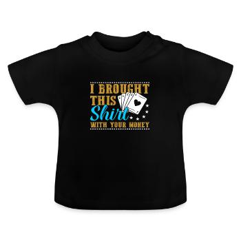Poker Poker Cadeau - T-shirt bio col rond Bébé - noir - Devant