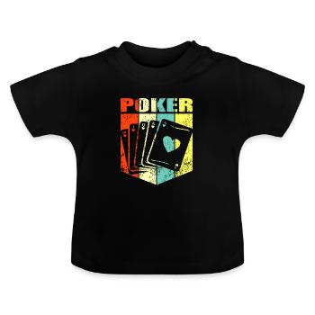 Poker Poker Cadeau - T-shirt bio col rond Bébé - noir - Devant