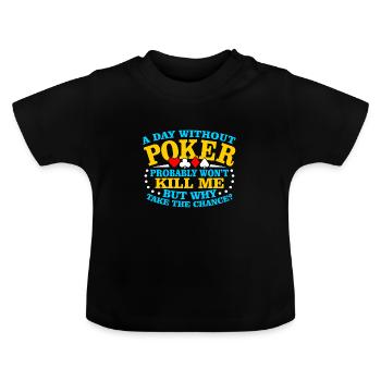 Poker Poker Cadeau - T-shirt bio col rond Bébé - noir - Devant