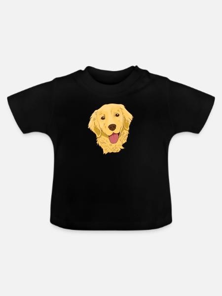 Golden retrievers - Økologisk T-shirt til baby, rund hals - sort