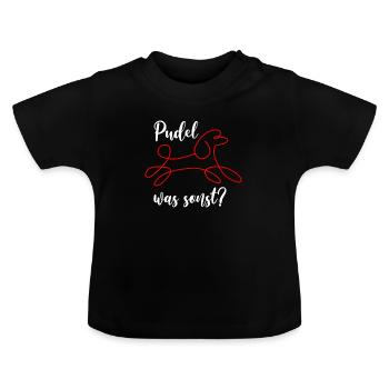 Pudel - Baby Bio-T-Shirt mit Rundhals - Schwarz - Vorne