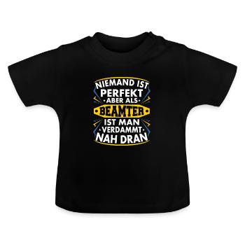 Beamter - Baby Bio-T-Shirt mit Rundhals - Schwarz - Vorne