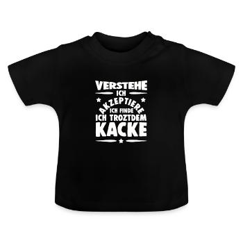 Scheiße Doof Dumm Dumme Welt Lustiger Spruch Dumme - Baby Bio-T-Shirt mit Rundhals - Schwarz - Vorne