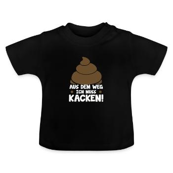 Scheiße Doof Dumm Dumme Welt Lustiger Spruch Dumme - Baby Bio-T-Shirt mit Rundhals - Schwarz - Vorne