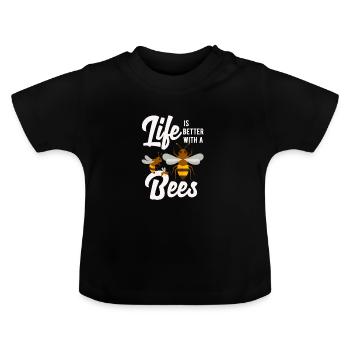 Imker - Baby Bio-T-Shirt mit Rundhals - Schwarz - Vorne