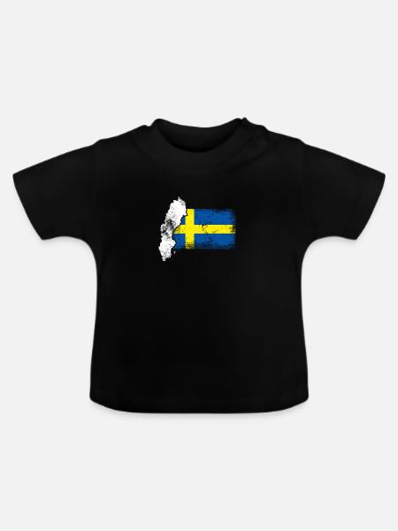 Schweden - Baby Bio-T-Shirt mit Rundhals - Schwarz