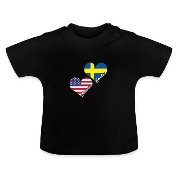 Suède - T-shirt bio col rond Bébé - noir - Devant