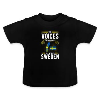 Suède - T-shirt bio col rond Bébé - noir - Devant