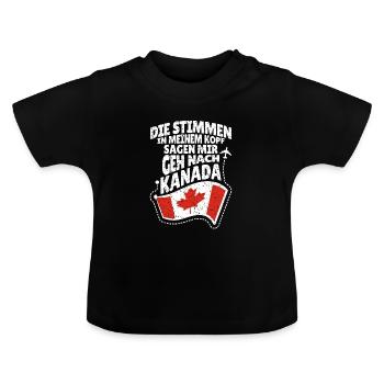 Canada - Baby Organic T-Shirt with Round Neck - black - Front