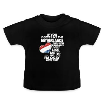 Netherlands - Baby Organic T-Shirt with Round Neck - black - Front