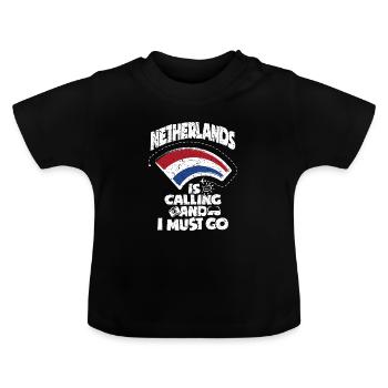 Netherlands - Baby Organic T-Shirt with Round Neck - black - Front