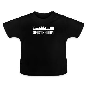 Amsterdam - Baby Bio-T-Shirt mit Rundhals - Schwarz - Vorne
