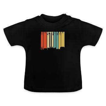 Amsterdam - T-shirt bio col rond Bébé - noir - Devant