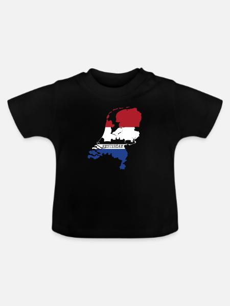 Amsterdam - Baby Bio-T-Shirt mit Rundhals - Schwarz