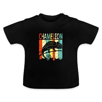 Caméléon - T-shirt bio col rond Bébé - noir - Devant