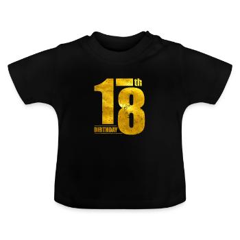18th birthday - Baby Organic T-Shirt with Round Neck - black - Front