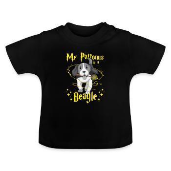 Beagle - Baby Organic T-Shirt with Round Neck - black - Front