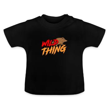 Wild boar - Baby Organic T-Shirt with Round Neck - black - Front