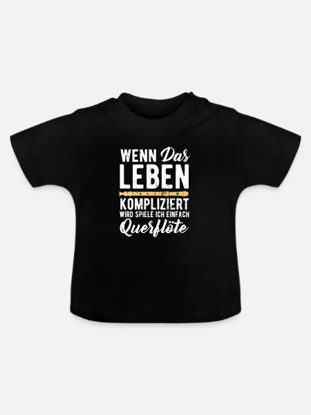 Querflöte - Baby Bio-T-Shirt mit Rundhals - Schwarz