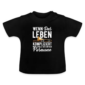 Posaune - Baby Bio-T-Shirt mit Rundhals - Schwarz - Vorne
