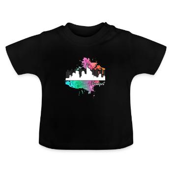 Francfort - T-shirt bio col rond Bébé - noir - Devant