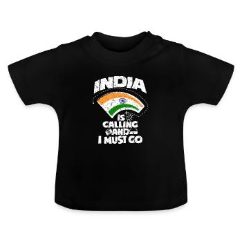 Inde - T-shirt bio col rond Bébé - noir - Devant