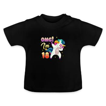 18th birthday - Baby Organic T-Shirt with Round Neck - black - Front
