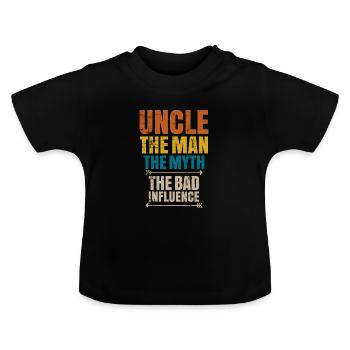 oncle - T-shirt bio col rond Bébé - noir - Devant