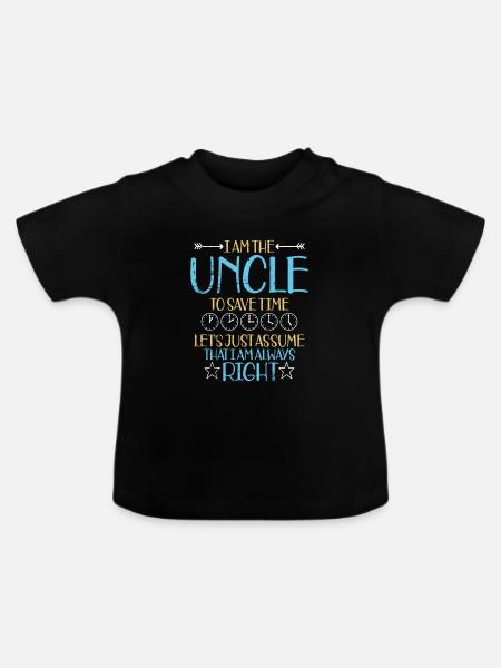 Onkel - Baby Bio-T-Shirt mit Rundhals - Schwarz