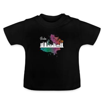Berlin - T-shirt bio col rond Bébé - noir - Devant