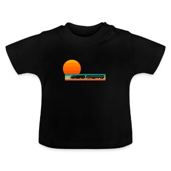 Train trains train modèle - T-shirt bio col rond Bébé - noir - Devant