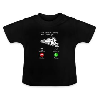 Train trains train modèle - T-shirt bio col rond Bébé - noir - Devant