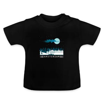 Amsterdam - T-shirt bio col rond Bébé - noir - Devant