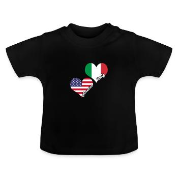 Italie Amérique - T-shirt bio col rond Bébé - noir - Devant