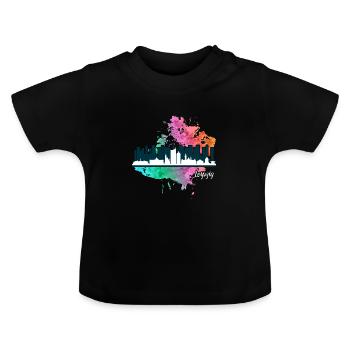 Leipzig - T-shirt bio col rond Bébé - noir - Devant
