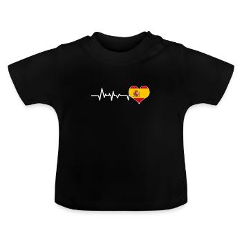 Spanien - Baby Bio-T-Shirt mit Rundhals - Schwarz - Vorne
