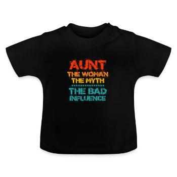 tante - T-shirt bio col rond Bébé - noir - Devant