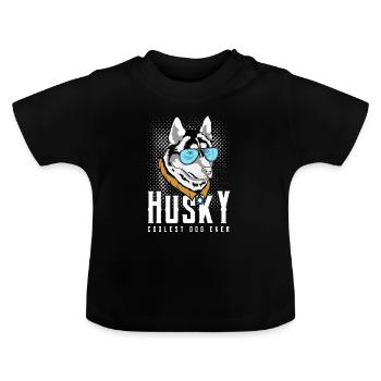 Husky - T-shirt bio col rond Bébé - noir - Devant