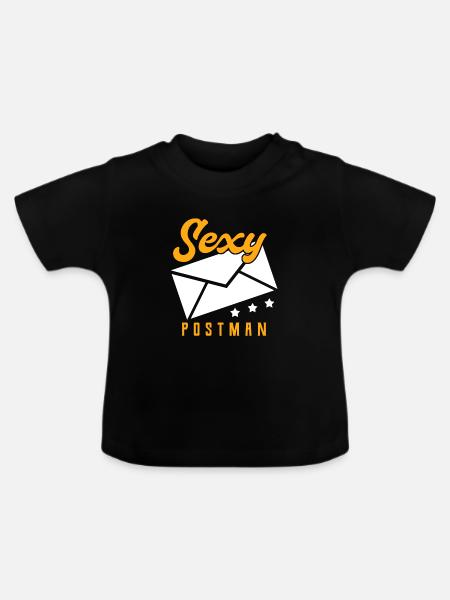 Postbote - Baby Bio-T-Shirt mit Rundhals - Schwarz