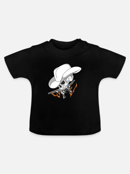 Cowboy - Baby Bio-T-Shirt mit Rundhals - Schwarz