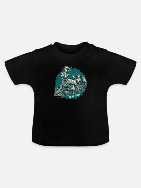 Zug - Baby Bio-T-Shirt mit Rundhals - Schwarz