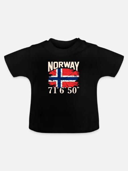 Norwegen - Baby Bio-T-Shirt mit Rundhals - Schwarz
