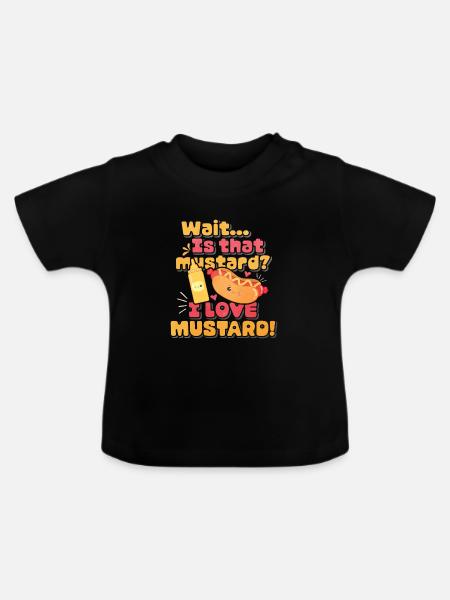 Senf Morgen Geschenk - Baby Bio-T-Shirt mit Rundhals - Schwarz