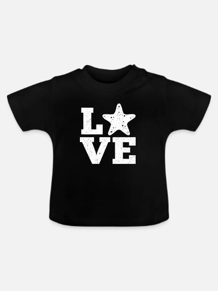 Seestern - Baby Bio-T-Shirt mit Rundhals - Schwarz