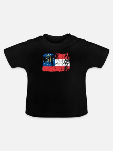 Georgien Reist Geschenk - Baby Bio-T-Shirt mit Rundhals - Schwarz