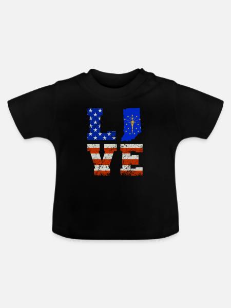 Liebe Indiana Geschenk - Baby Bio-T-Shirt mit Rundhals - Schwarz
