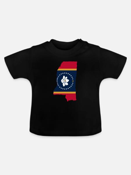 Mississippi Home Pride Geschenk - Baby Bio-T-Shirt mit Rundhals - Schwarz