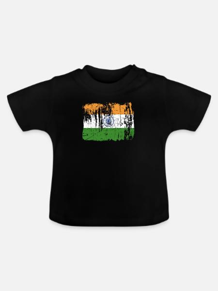 Indien Pride Geschenk - Baby Bio-T-Shirt mit Rundhals - Schwarz