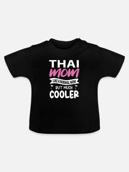 Thailändisches Mama geschenk - Baby Bio-T-Shirt mit Rundhals - Schwarz